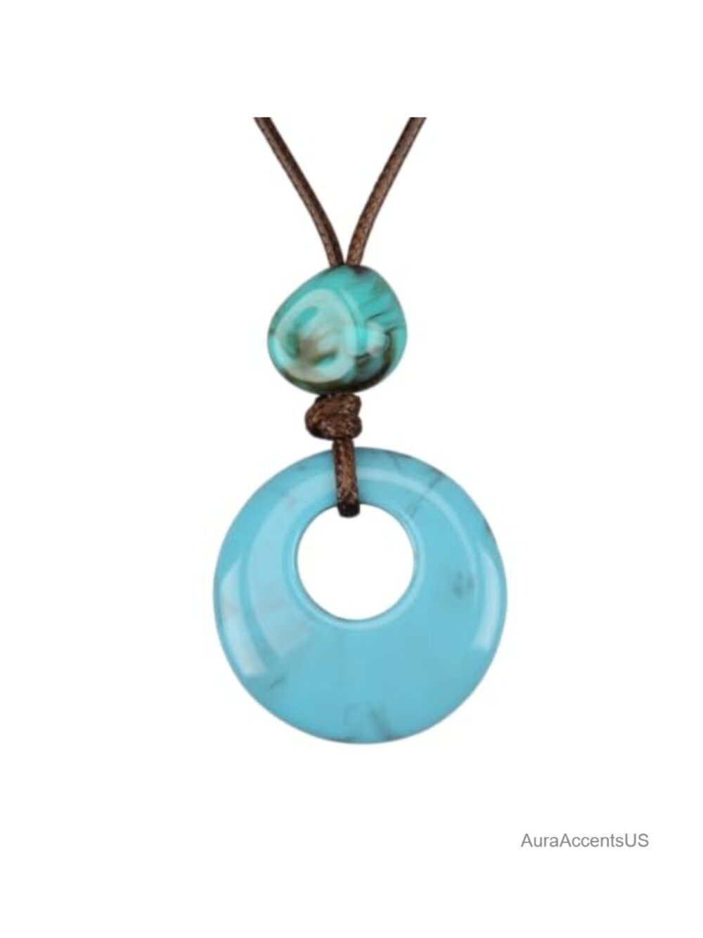 Boho Long Waxed Cord Pendant Necklace Adjustable Layered Statement Jewelry